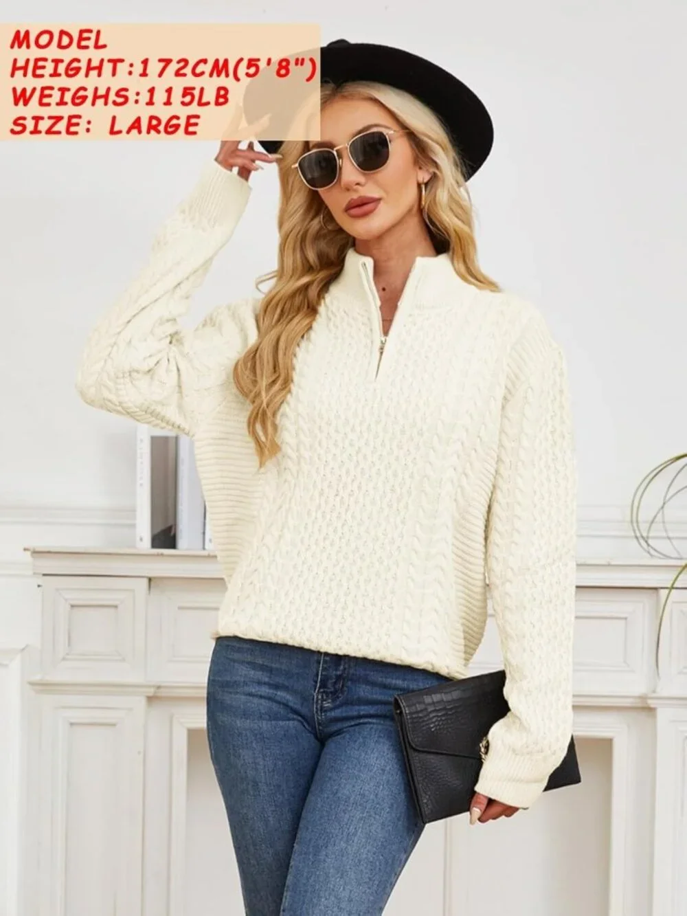 Cozy Men's Cable Knit Half Zip Irish Fisherman Pullover Sweater - Classic Style